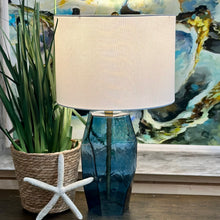 Load image into Gallery viewer, Blue Geometric Glass Lamp
