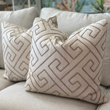 Load image into Gallery viewer, Taupe Geometric Down Pillow
