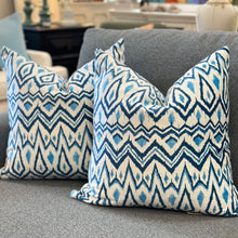 Load image into Gallery viewer, Blue Ikat Down Pillow
