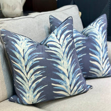 Load image into Gallery viewer, Navy Palm Down Pillow
