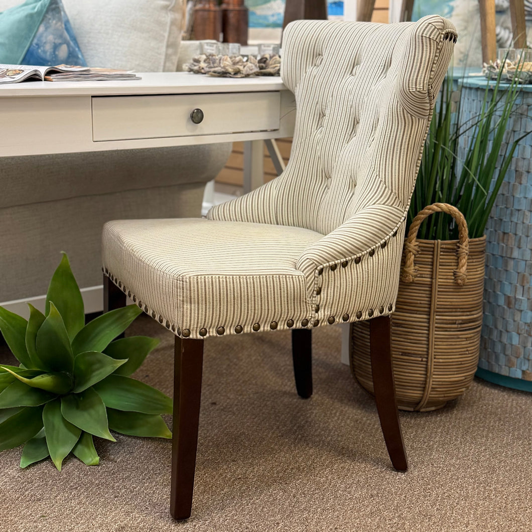 Striped Wingback Desk Chair