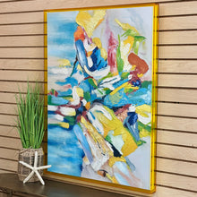 Load image into Gallery viewer, Yellow Acrylic Framed Abstract
