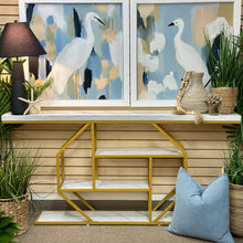 Load image into Gallery viewer, Gold Marble-Look Console
