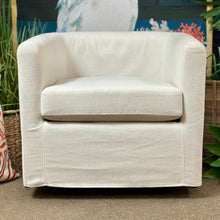 Load image into Gallery viewer, White Slipcover Swivel Chair
