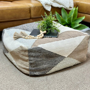 Grey & Beige Pouf