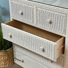 Load image into Gallery viewer, 5DRW White Wicker Dresser
