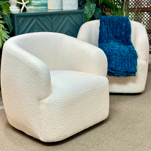 White Sherpa Swivel Chair