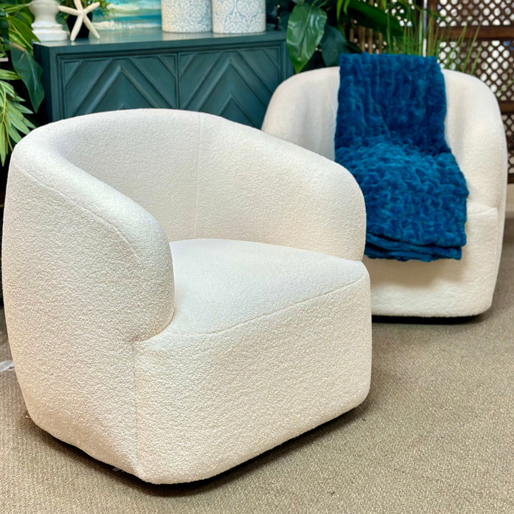 White Sherpa Swivel Chair