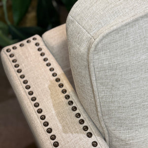 Taupe Nailhead Sofa