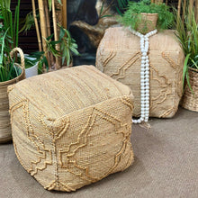 Load image into Gallery viewer, Natural Geometric Pouf
