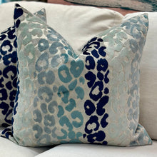 Load image into Gallery viewer, Teal Leopard Print Down Pillow
