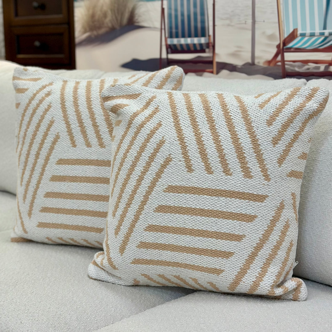 Peach/White Modern Pillow