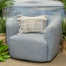 Load image into Gallery viewer, Lt Blue Denim Swivel Chair
