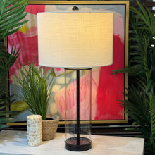 Load image into Gallery viewer, Black/Glass Lamp
