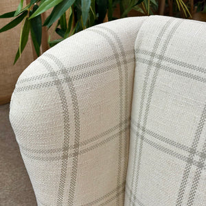 Ivory/Sage Plaid Chair