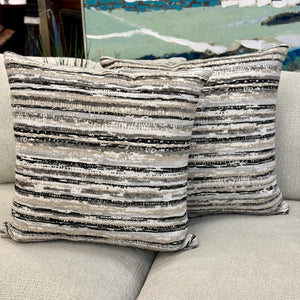 Black /Taupe Striped Pillow