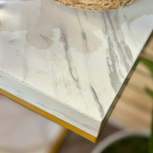 Load image into Gallery viewer, Gold Marble-Look Console

