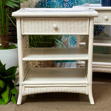 Load image into Gallery viewer, White Rattan Nightstand
