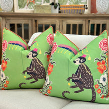 Load image into Gallery viewer, L.Green Monkey/Leopard Down Pillow
