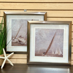 Silver Framed Sailboat Art I