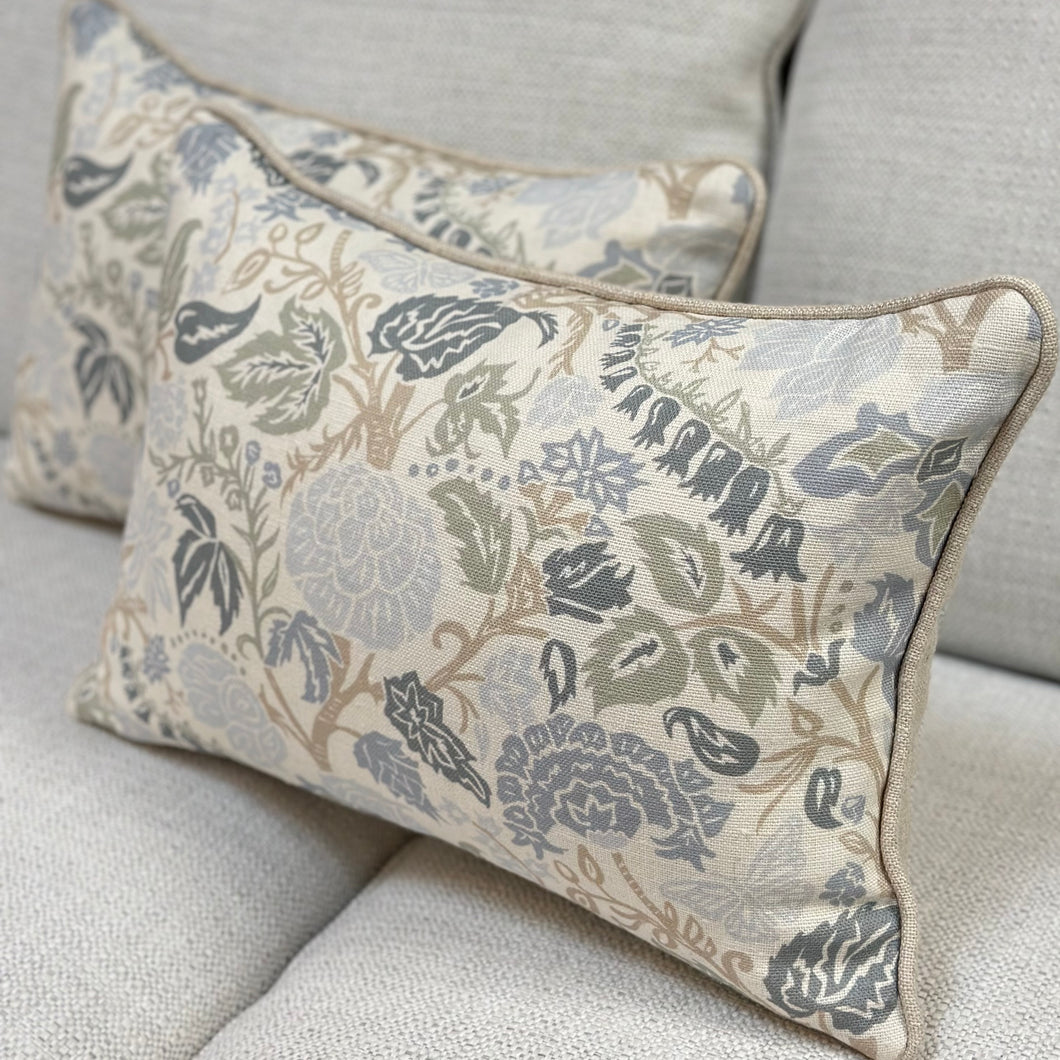 Aqua/Beige Designer Lumbar