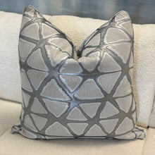 Load image into Gallery viewer, Silver Triangles Down Pillow
