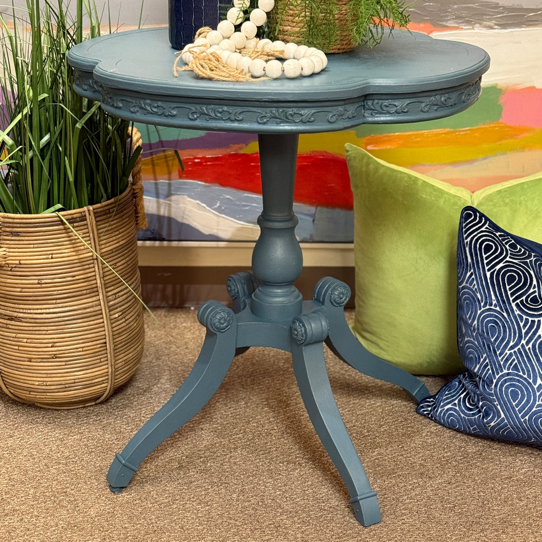 Blue Pedestal Table