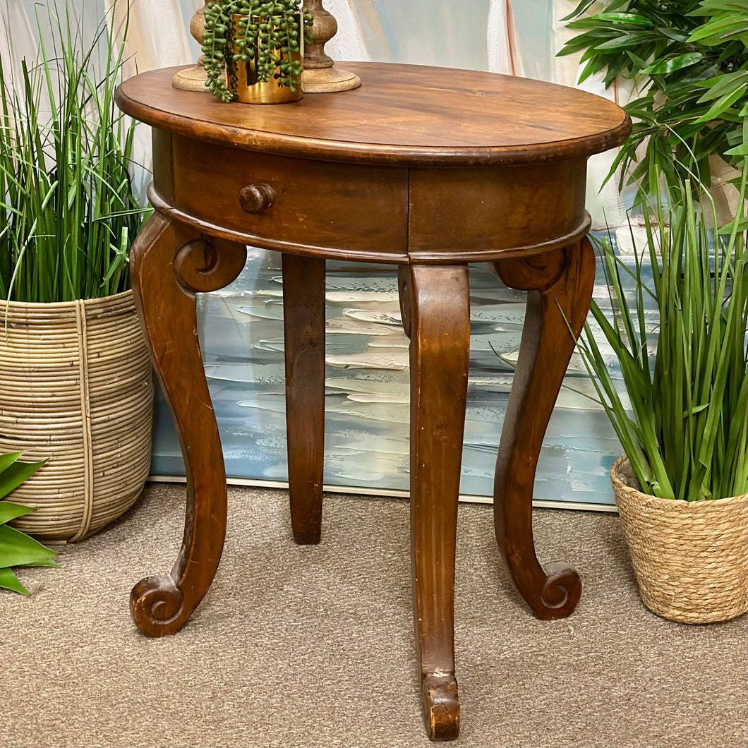 Oval Wood Side Table