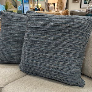 Grey/Blue Striped Pillow