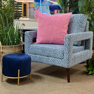 Navy/Gold Ottoman