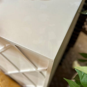 White Geometric Door Cabinet