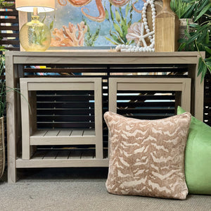 Geometric Wood Console