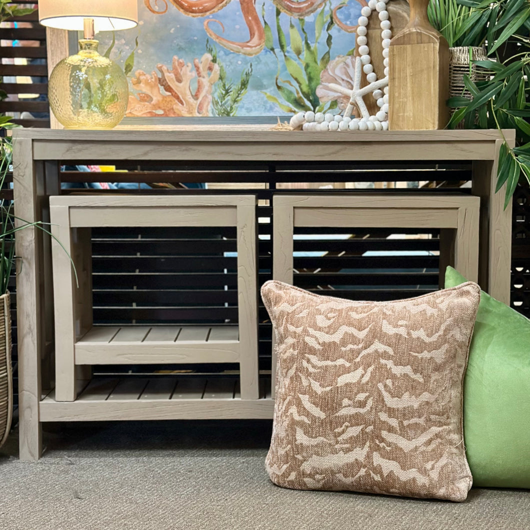 Geometric Wood Console