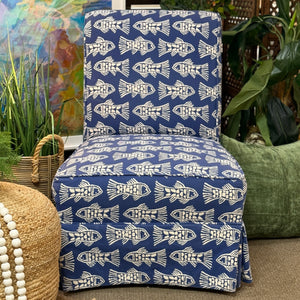 Blue Fish Slipper Chair