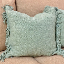 Load image into Gallery viewer, Green Fringe Down Alternative Pillow
