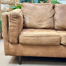 Load image into Gallery viewer, Caramel Faux Leather Sofa
