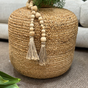 Natural Braided Jute Pouf