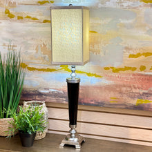 Load image into Gallery viewer, Black &amp; Silver Table Lamp
