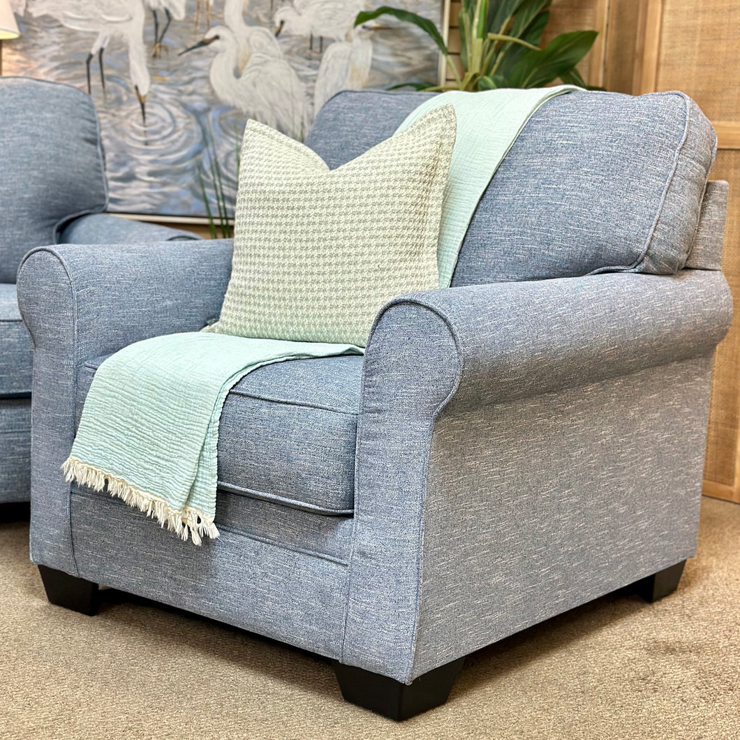 Heathered Blue Club Chair