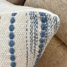 Load image into Gallery viewer, Blue/White Stitched Down Pillow
