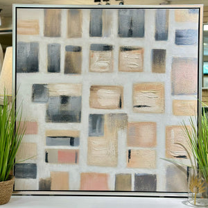 Framed Grey & Blush Squares