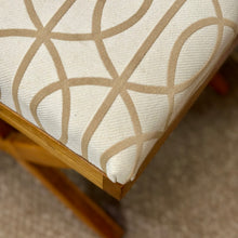 Load image into Gallery viewer, White/Taupe Trellis Footstool
