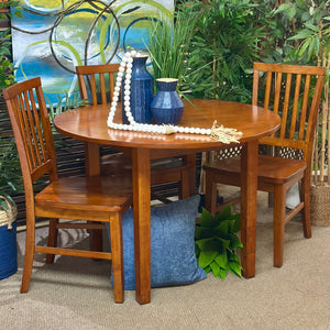5PC Round Wood Dining Set