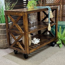 Load image into Gallery viewer, Acacia Wood Trolley Cart
