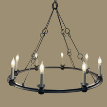 Load image into Gallery viewer, Currey Wrought Iron Chandelier
