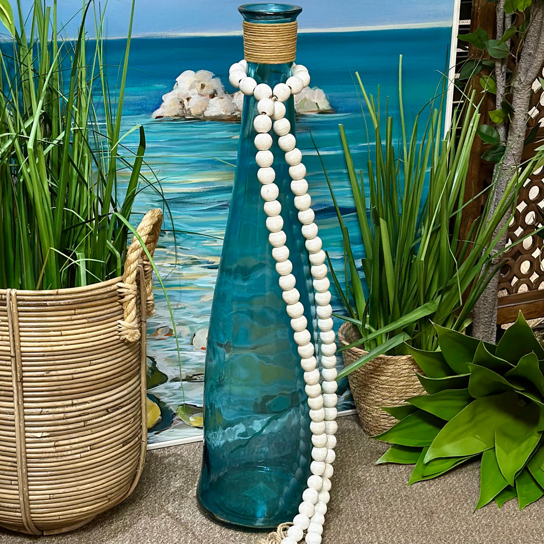 Tall Blue Glass Vase