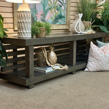 Load image into Gallery viewer, Grey Wash Slat Console
