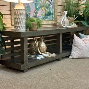 Grey Wash Slat Console