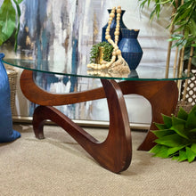 Load image into Gallery viewer, Glass Top Wooden Coffee Table

