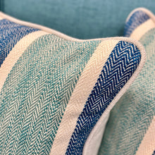 Load image into Gallery viewer, Blue/Aqua Striped Pillow
